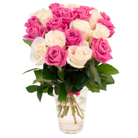 25 роз белых и розовых (60 см)