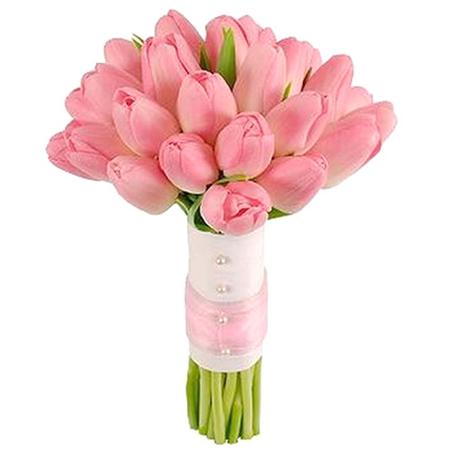 Букет невесты из розовых тюльпанов №134